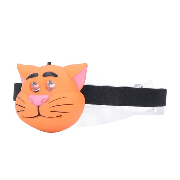 Kids Headlamp Cat Shape 2 Light Modes Lightweight Portable Battery Powered Plastic Headlight for Camping