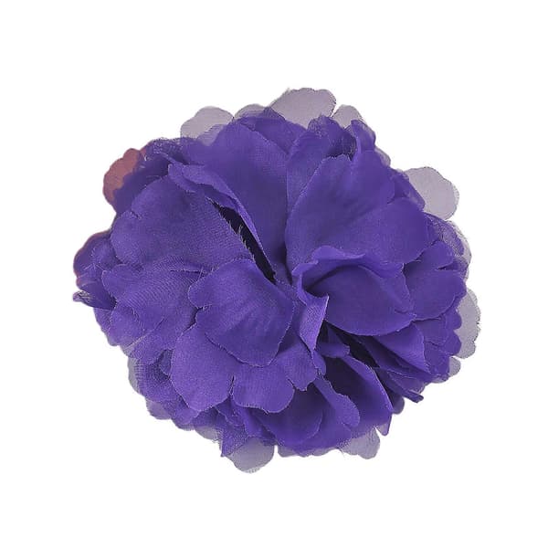 Blød stofblomst broche, elegant nål til rejser, lilla, 15 cm