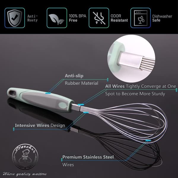 Stainless Steel Whisk Egg Beater Wire Whisk Soft Grip