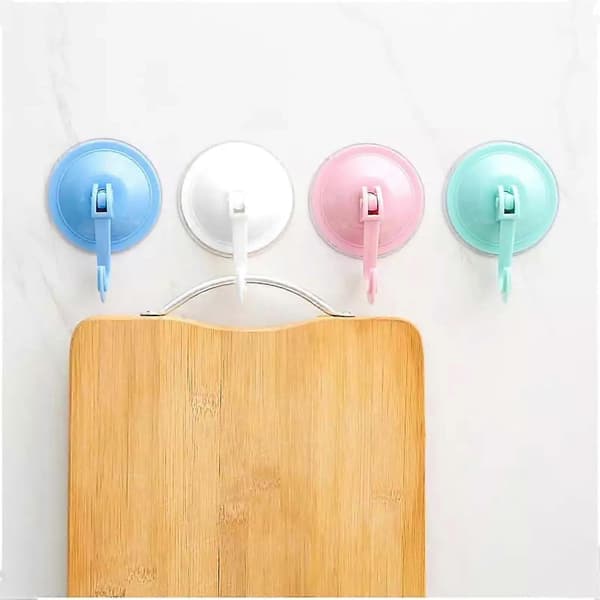 12 x Suction Cup Hooks - Heavy Duty Hangers - Removable and Reusable Without Nails & Glue For Smooth Surfaces Bathroom & Kitchen