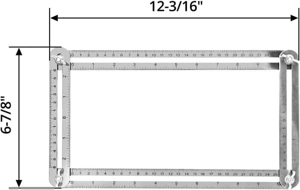 Stainless Steel Multi-Angle Ruler, Universal Angle Gauge for Precise Pattern Making, Metal Drill Guide with Double Scale, Angle Duplicator for Wood, Tile