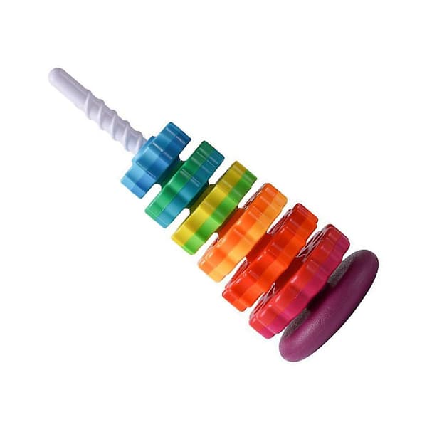 Stableleker for jenter og gutter, 1-3 år, Regnbue Ring Stableleker Julegaver Bursdagsgaver 6 Disker