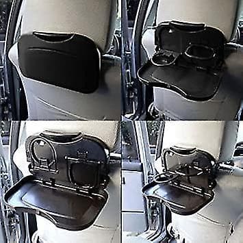 Foldable Car Table, Drink and Food Tray, Plastic, Black