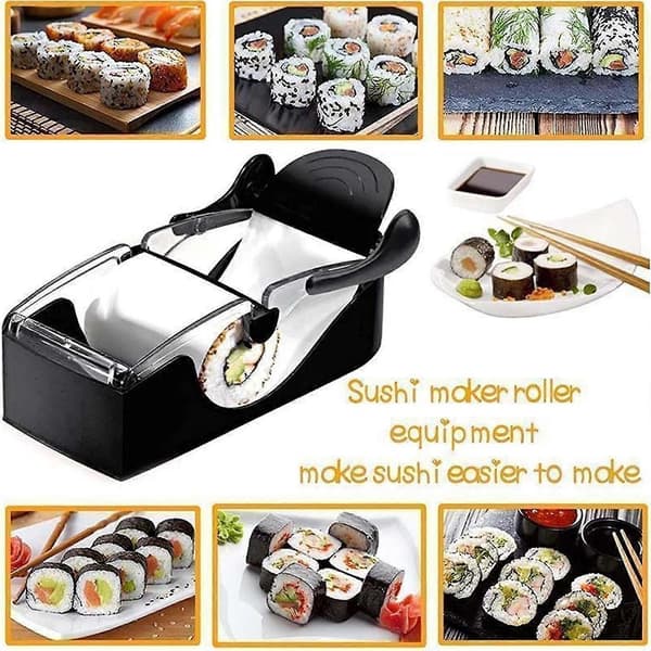 Compact Sushi Machine - Detachable, Food-Grade PP, Black, for Home Kitchen