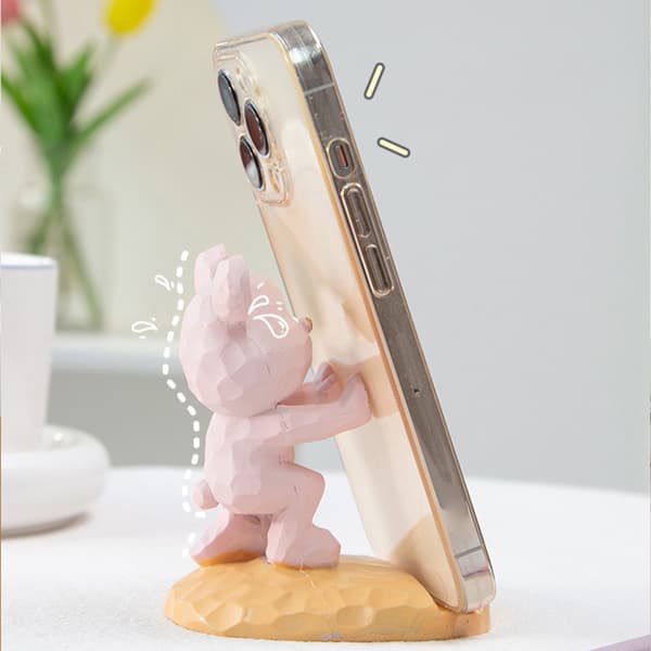 Innovative Cute Bear Desktop Phone Holder for Mobile Phone Tablet (Pink)