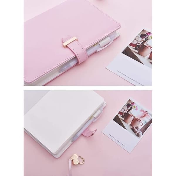 Personal Diary - Secret Diary with Heart Lock and Key - Pink - PU Leather Notebook