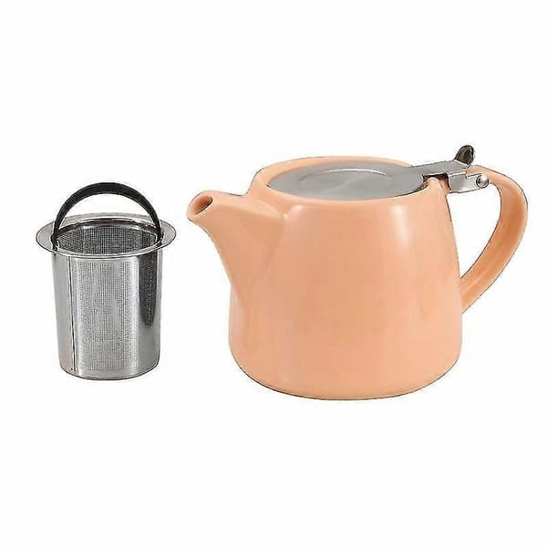 Autentisk japansk keramisk tekande | Si i rustfrit stål | Elegant og funktionel til eftermiddagste Lys orange