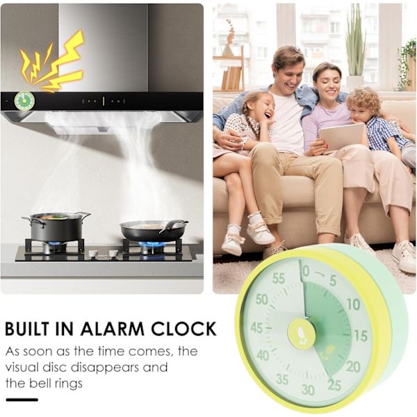 Visual Timer 60 Minutes, Mechanical Visual Timer with Magnetic Back & Stand, No Battery Required, for Classroom and Children