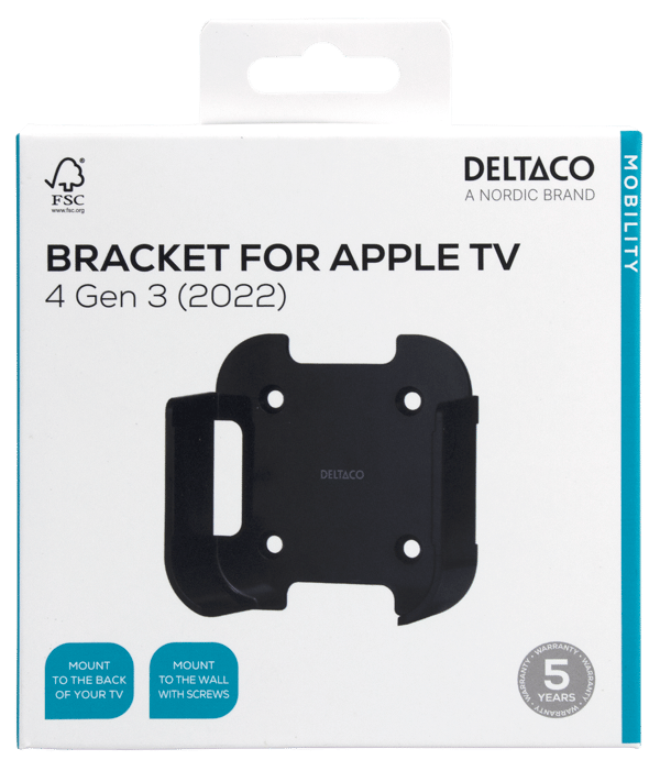 Vægbeslag til 4K Gen 3 Apple TV, sort