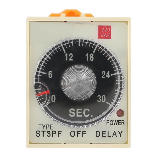 0-30s Power-off Delay Timer Relay Knob Control Time Relay with Base AC 220V ST3PF