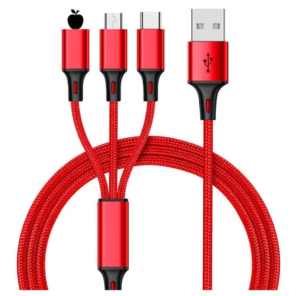 ChargeMate Pro: Aluminium Connector 3-in-1 Multi-Charging Cable, Engineered for Durability and Tangle-Free Fast Charging