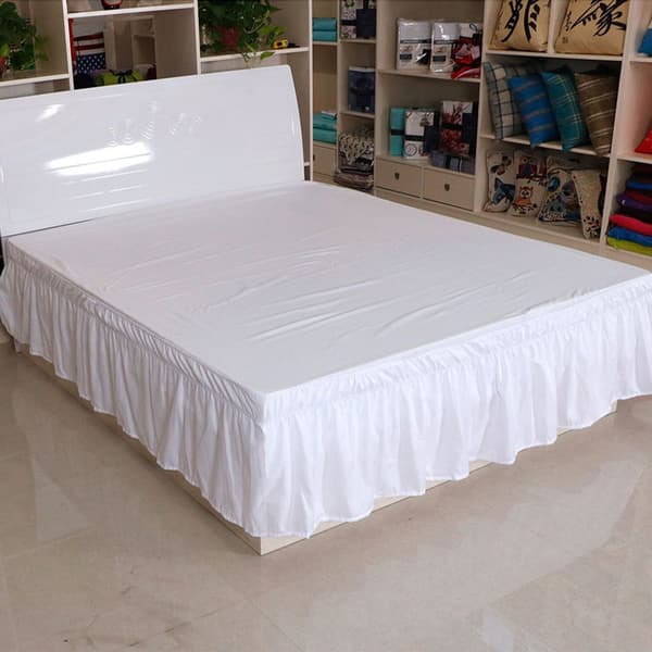 Bed Valance, 150 cm * 200 cm Solid Color Easy Fit Bed Skirt Hotel Elastic Band Without