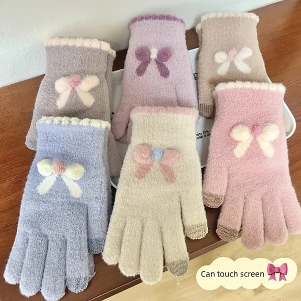 Termiske vinterhandsker til kvinder - Kuldebestandige touchskærmshandsker med pastelrosa/beige/blå/, elastisk åbning til skiløb, [DB] Grey