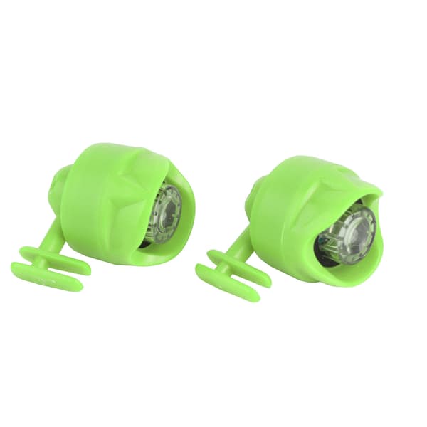 2 stk USB-oppladbare skohodelamper for nattvandring, sykling, løping, turgåing, grønn