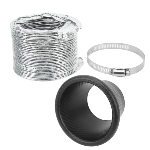 Universal Carbon Fiber Pattern Rubber Turbo Air Intake Pipe Funnel Kit for Most Vehicles