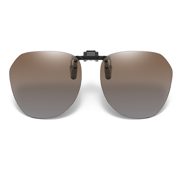 Polarized Clip-on Sunglasses with Case Brown