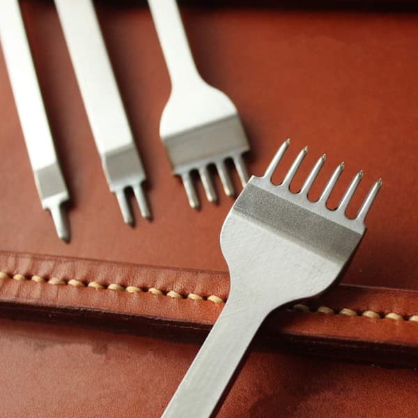 4-piece Leather Punch Tool Set, DIY Punch Leather Craft Claw Tip Sewing Tool 1/2/4/6 Teeth (4mm)