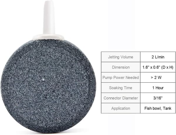 Uniform Bubbles Air Stone Discs, Multi-purpose in Hydroponics and Aquariums, High-Quality Silicon Carbide Ensures Durability and Increased