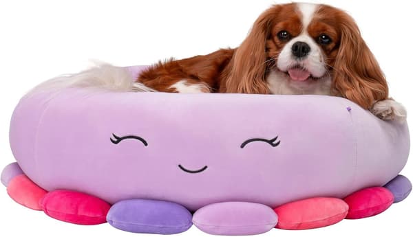 24-inch Octopus Pet Bed - Medium Ultra-Soft Official Plush Pet Bed, Purple