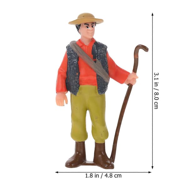 Gårdsarbeiderfigurer til dekorasjon, 8 stk, blandede farger