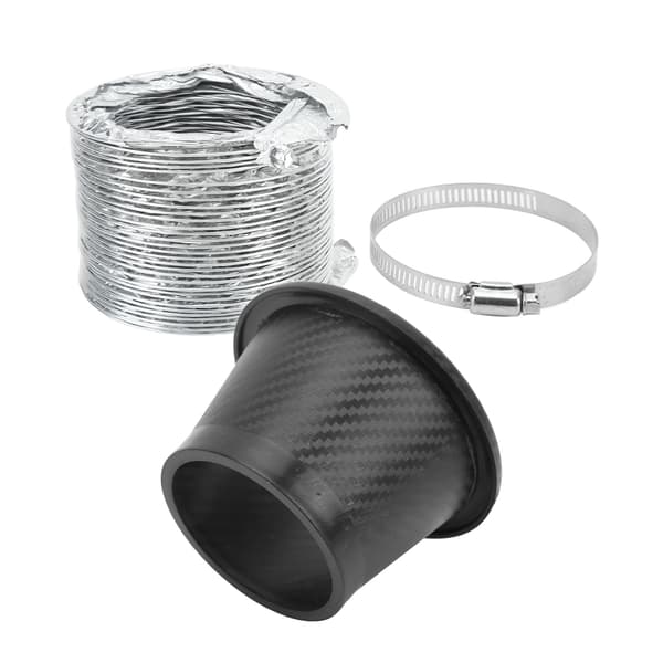 Universal Carbon Fiber Pattern Rubber Turbo Air Intake Pipe Funnel Kit for Most Vehicles