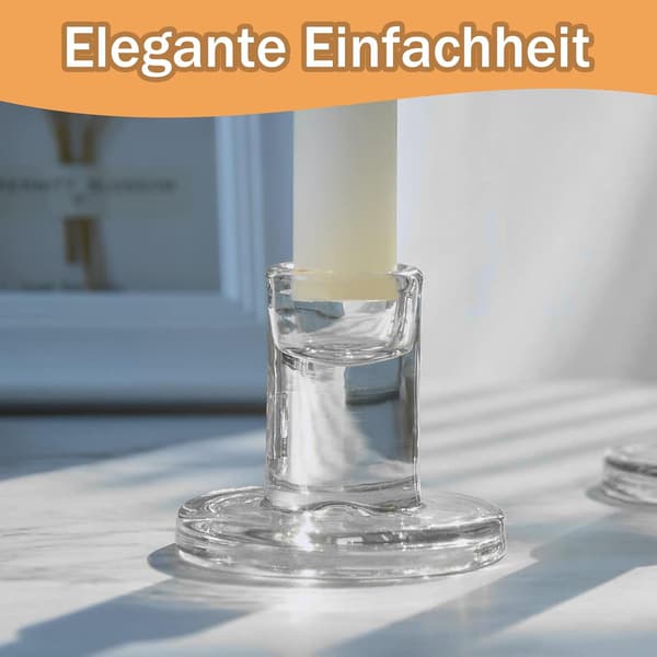 Glasslysestake, 6 stk. glasslysestaker, lysestaker, kandelabre, stangformede lysestaker