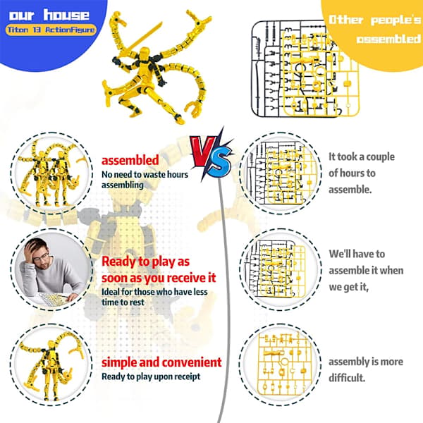 Formonteret 18,3 cm T13 Actionfigur 3D-printet Multi-ed A1 A1