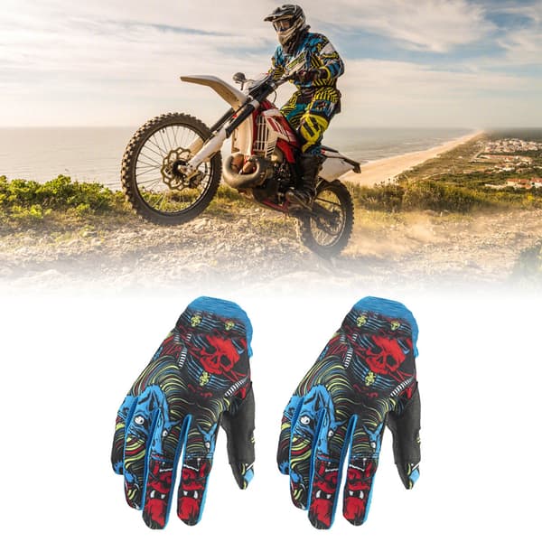 Blue Motorcycle Sport Gloves Non-slip Thickened Riding Gloves Set