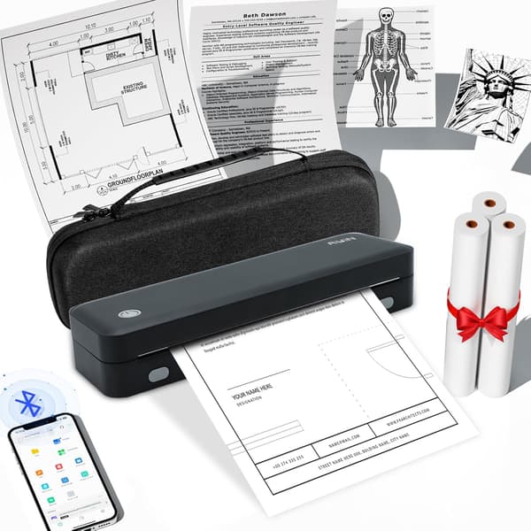 A4 Mini Bærbar Termisk Printer - Bluetooth & USB-C Tilslutning, Blækfri Udskrivning