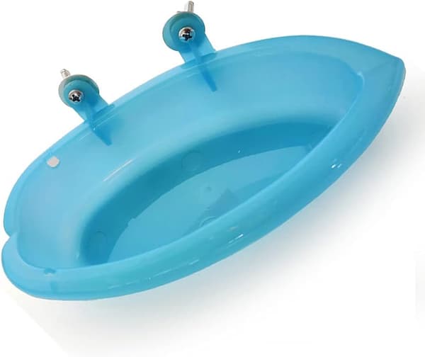 Fuglebad i plast, fuglebadelegetøj, fuglebur, madbeholder