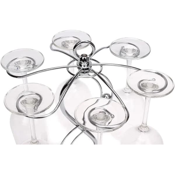 Vinställ i rostfritt stål, elegant vinbordsställ/vinglasställ/vinglasförvaring