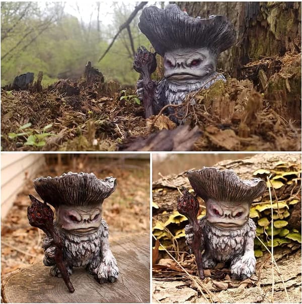 Fe Sopp Monster Sjaman Trollmann Troll Statue Miniatyr Fe