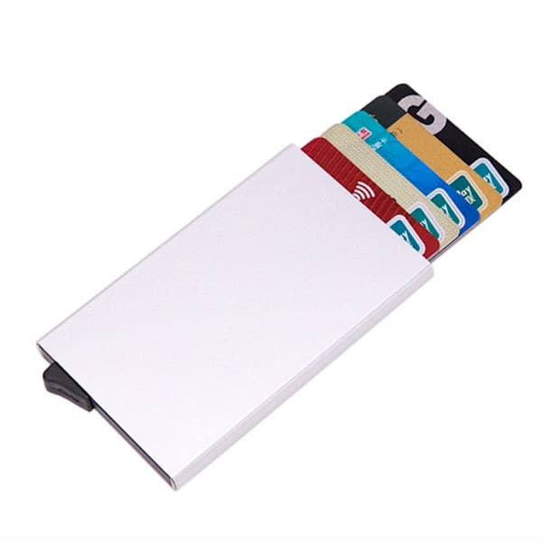 Pop-Up Card Holder - Aluminum Case - (RFID-Safe) Black