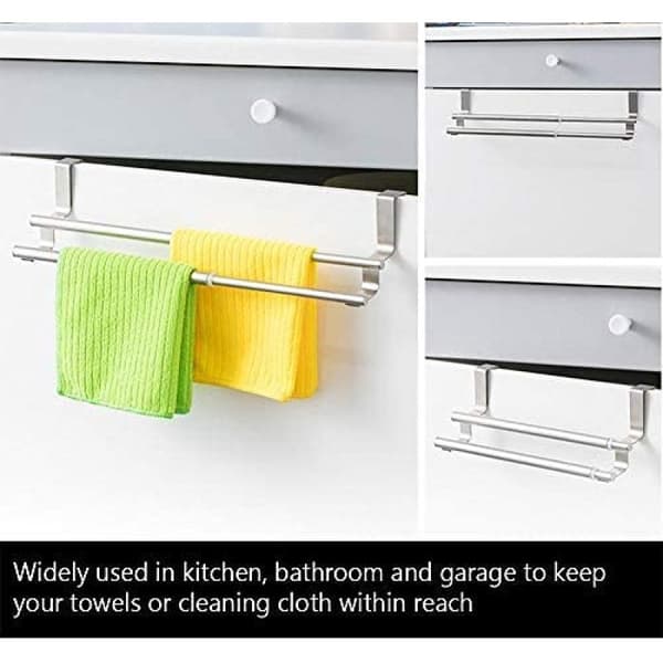 Versatile Over-the-Door Towel Bar for Kitchen and Bathroom, Extendable Towel Rack for Customized Storage, Polished Smooth Surface Adds an Elegant Touch