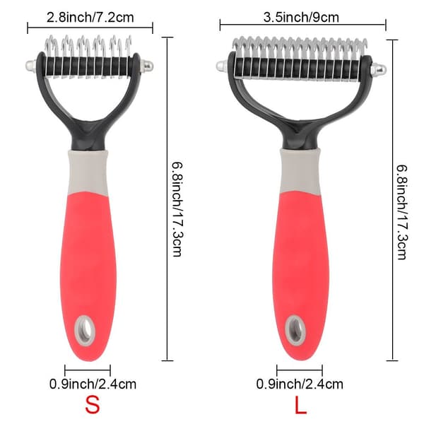 Pet Fur Trimmer Dog Brush Tool Comb Blue L