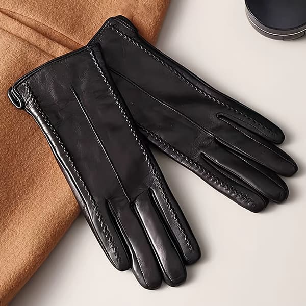 Elegant Windproof Gloves for Women - Windproof and Warm Gloves with Touchscreen Function, Suitable for Cold Weather W [DB] Black