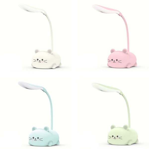 LED bordlampe tegneserie sød kat natlampe blå