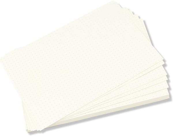A5 6-hulls ringperm/planlegger refillpapir for Filofax, 6 hull, 45 ark/90 sider, prikket