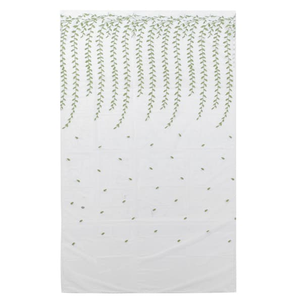 Grønne Pileblad Trykt Stoff Voile Gardin 2,5m x 1m for Stue Soverom