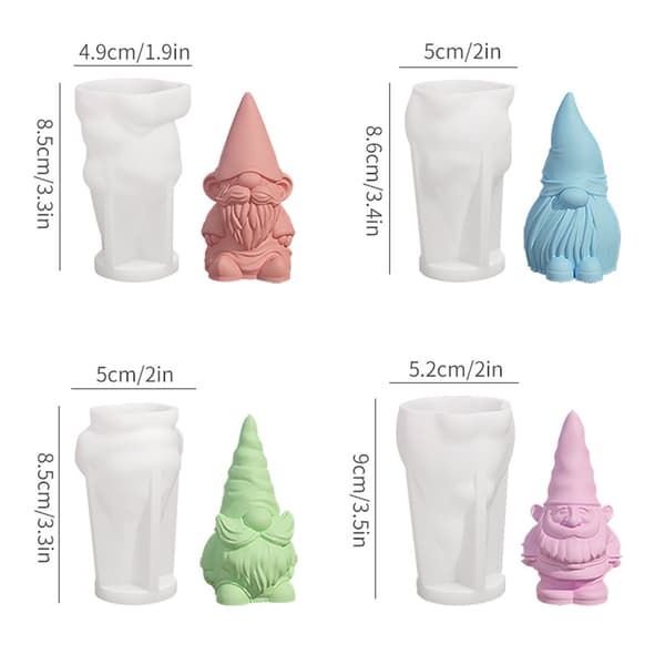 Faceless Dwarf Decorative Ornaments Candle Mold (Big-eared Dwarf + Cloth Hat Dwarf + Sweater Dwarf + Bearded Dwarf)