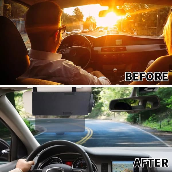 Retractable Car Sun Visor Extender with Anti-Glare Technology, Universal Fit, High Beam Blocker for Windshield and Side Window, Adjustable