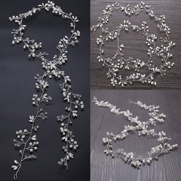 50cm Brudslöja Hår Vine Bröllop Strass Flickor Damer