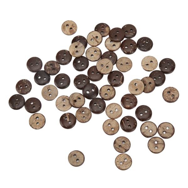 Naturlige Kokosnøttskallknapper, 2-hulls Syknapper for Håndverk og Søm, Brune Treknapper Lette Glatte Overflateknapper for DIY