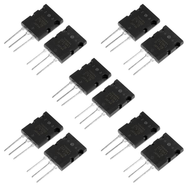 Høyeffekt matchet lydtransistor – 5 par svart 2SA1943 2SC5200