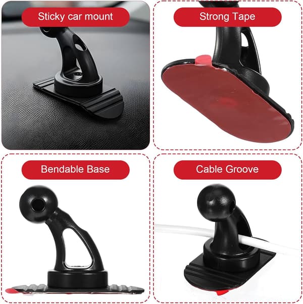 2-pack självhäftande kulledsfäste ersättning 17 mm för