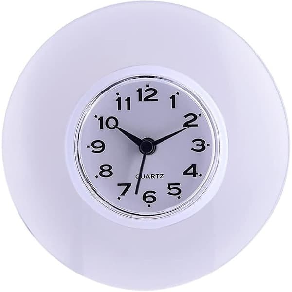New Product Bathroom Clock with Suction Cups – Wall-Mounted Shower Clock Waterproof (white)