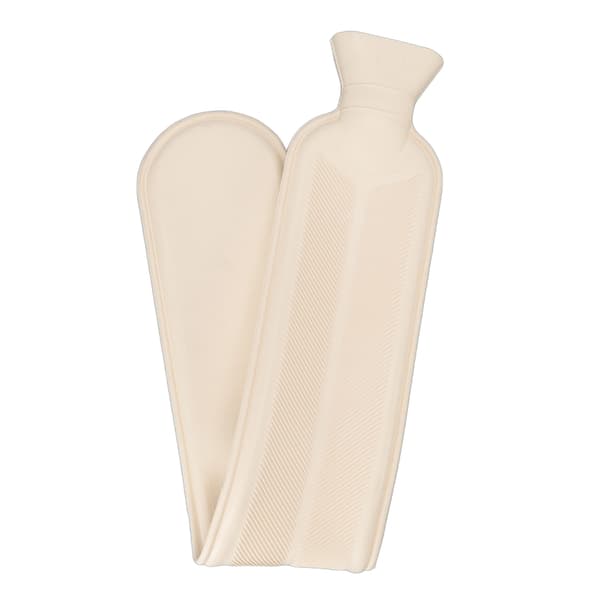 2000ML Hot Water Bottle with Stripe for Winter Neck Shoulder Warmth with Soft Fluffy Cover