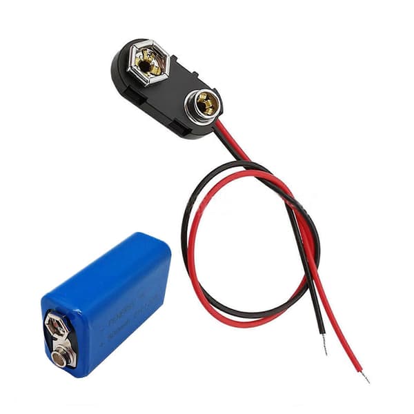 9V Battery Clip with 15cm Cable Battery Connectors 10 pcs 9 Volt Battery Connector for Connection Cable