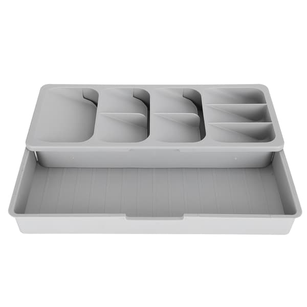 Gray Multi-Layer Kitchen Utensil Organizer for Knives, Forks, and Spoons