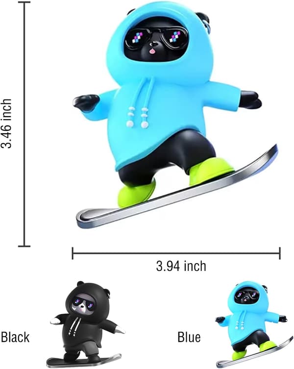 Skateboard Bear Car Decoration, Funny Skateboard Bear Car Interior Dashboard Decoration